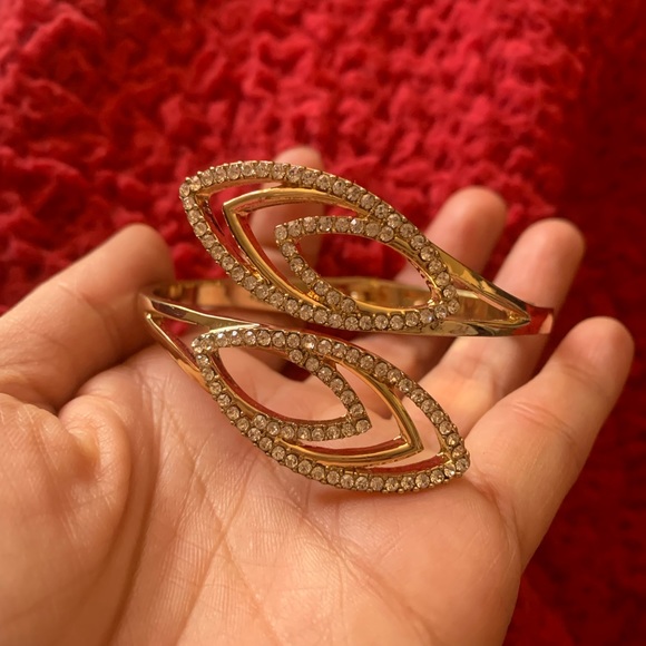 T Tahari and I.N.C. Crystal Bypass Bangle Bracelet - Picture 9 of 16